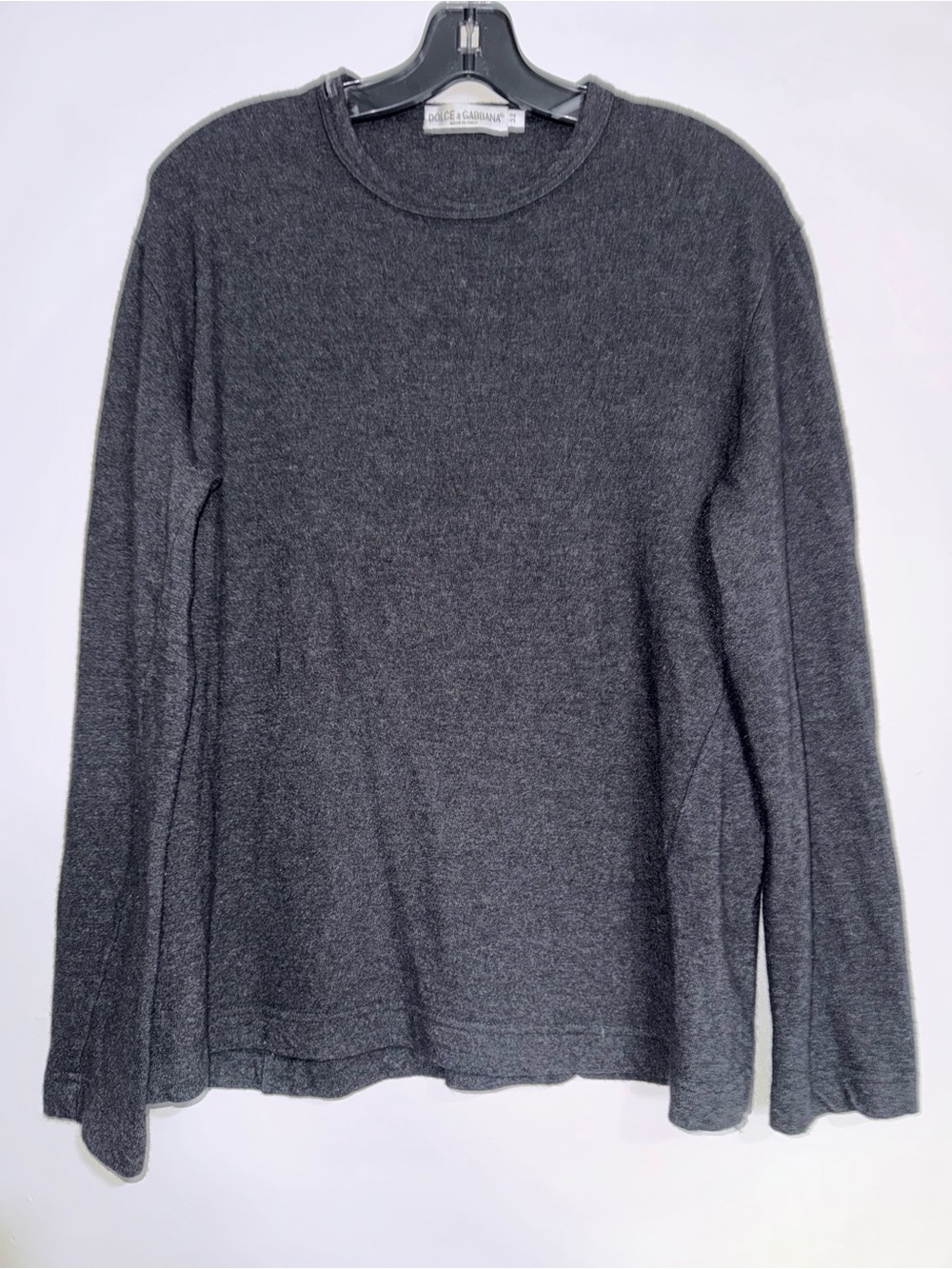 Dolce & Gabbana Charcoal Gray Long Sleeve Crewneck Top